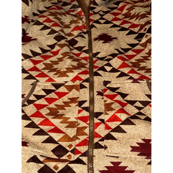 Without Walls Aztec Southwestern Print Fleece Zip Up Jacket Small - Picture 8 of 8